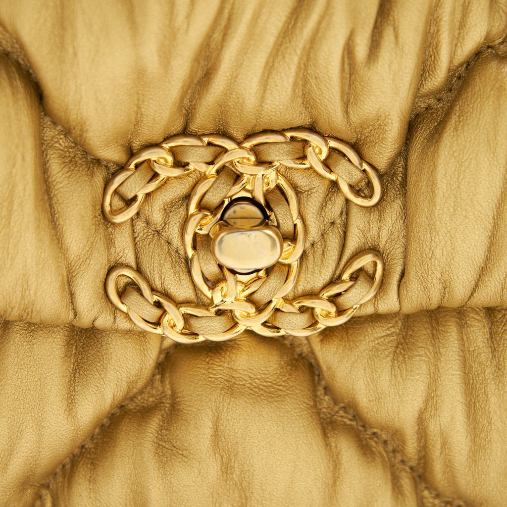 Chanel Small 19 Bag Limited Edition Lambskin Gold With Gold/Silver Hardware