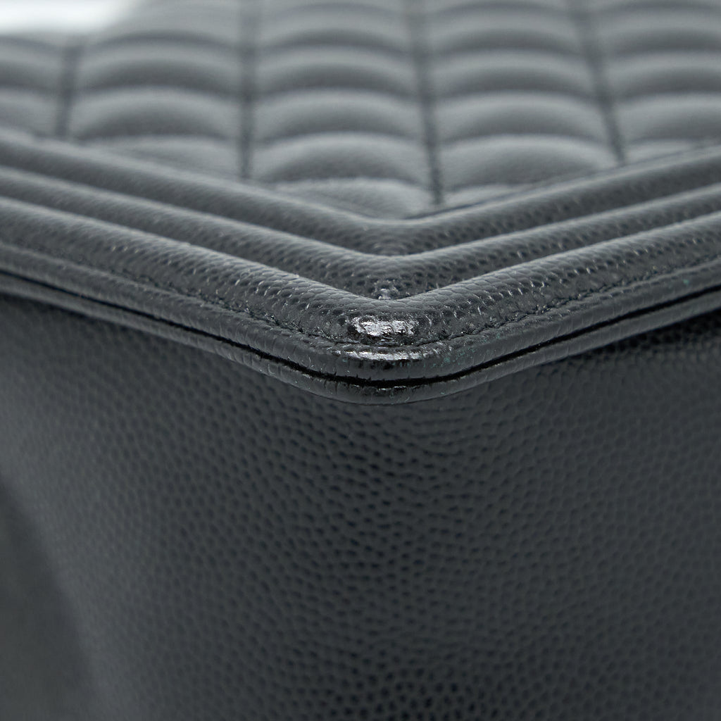 Chanel Boy Bag 28cm Caviar Black Brushed