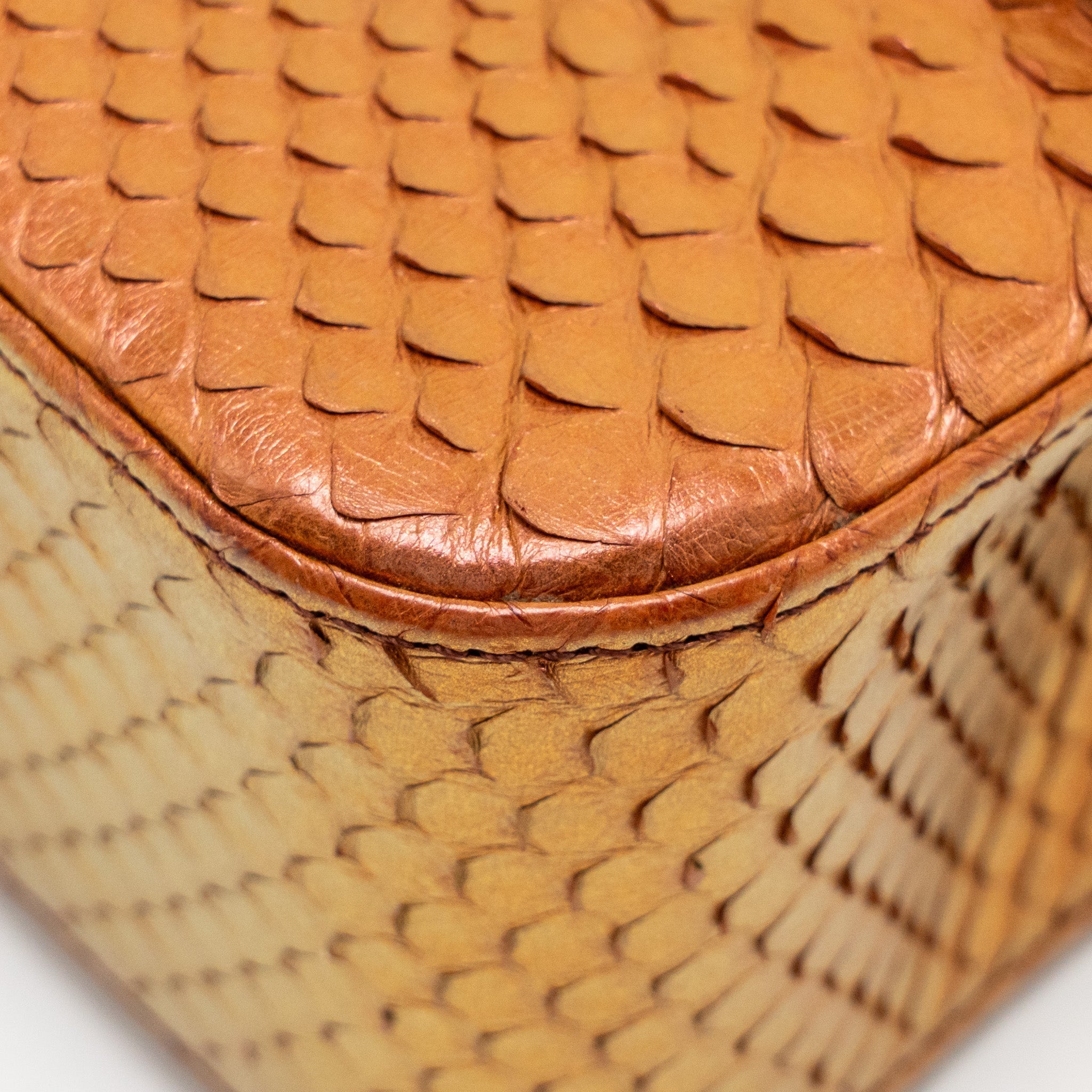 Chanel Classic double flap bag python leather orange