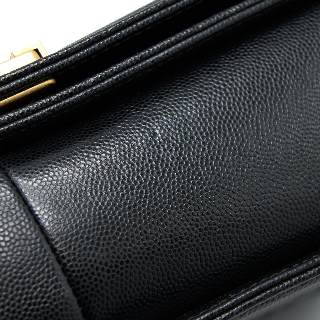 Chanel Boy Bag 28cm Caviar Black Brushed