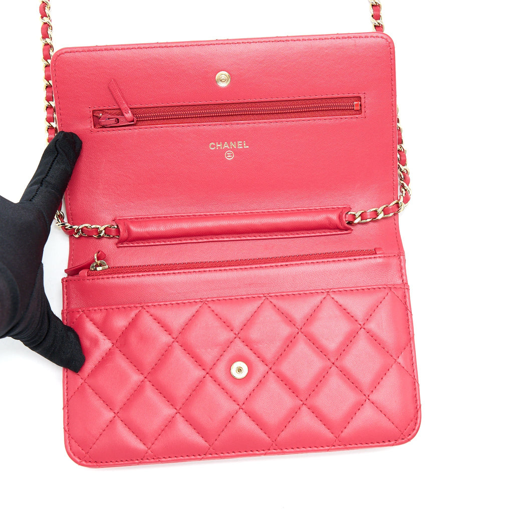 Chanel Classic Wallet On Chain Lambskin Red