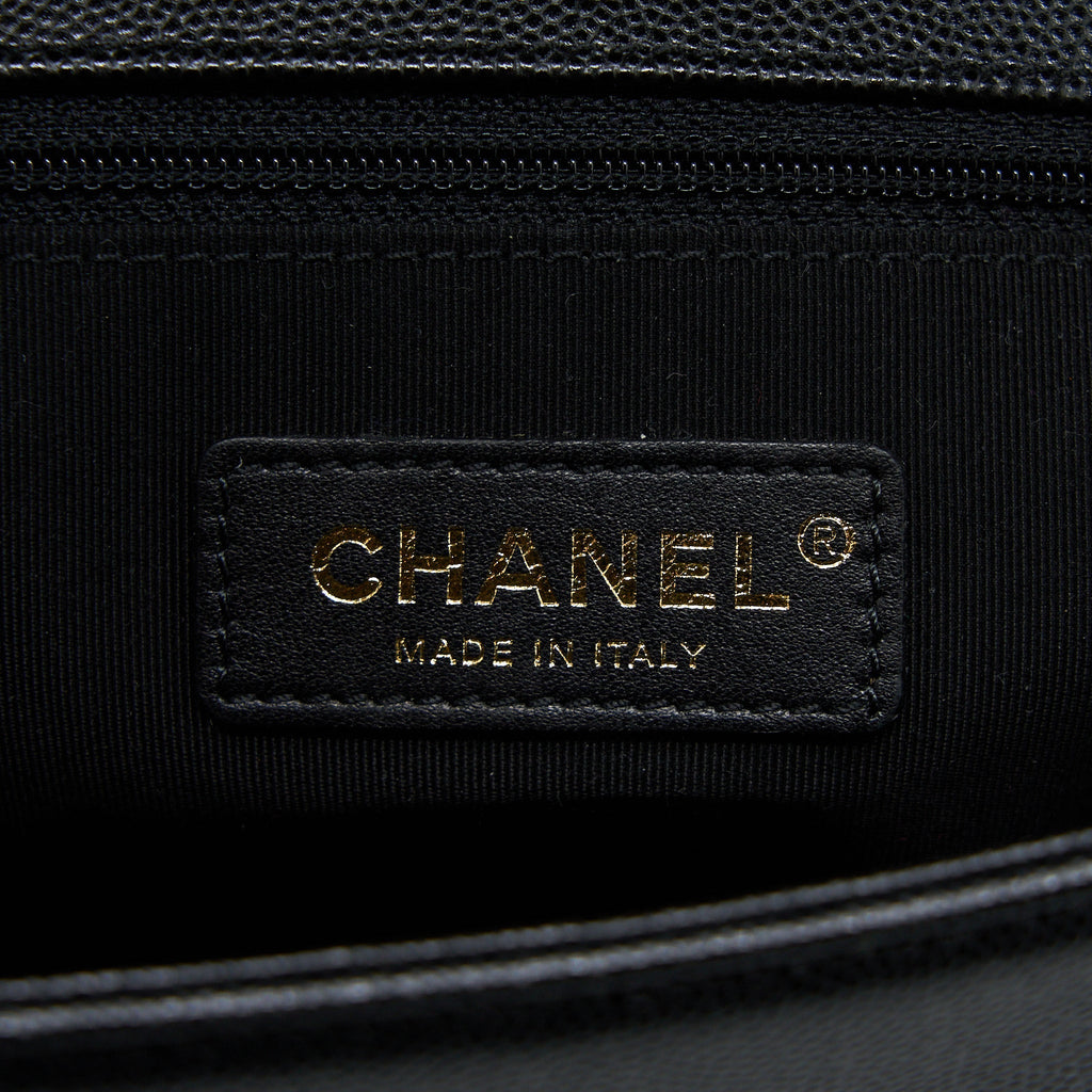 Chanel Boy Bag 28cm Caviar Black Brushed