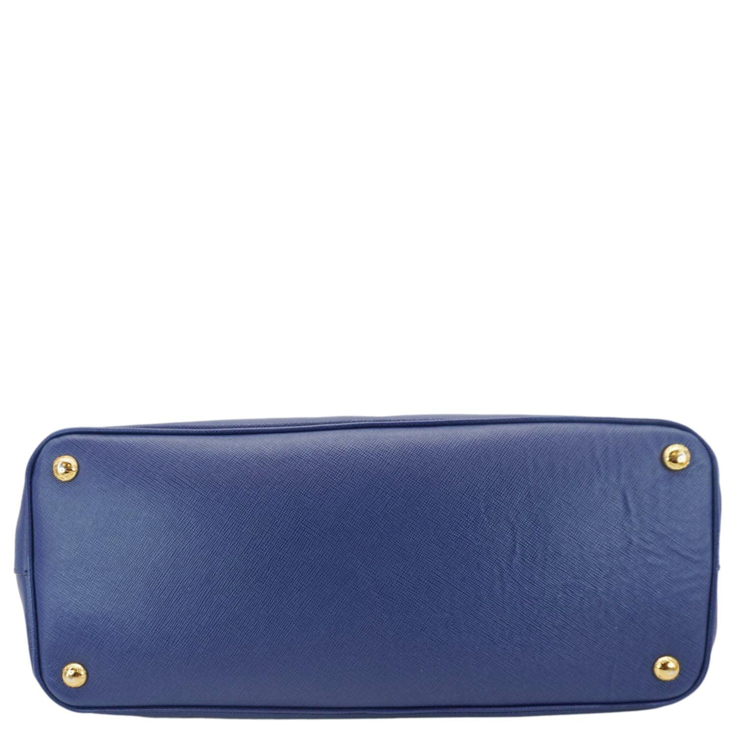 PRADA Galleria Double-Zip Large Saffiano Lux Leather Tote Bag Blue
