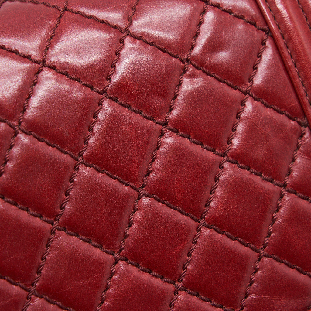 Chanel Medium Boy Bag Aged Calfskin Red With Ruthenium