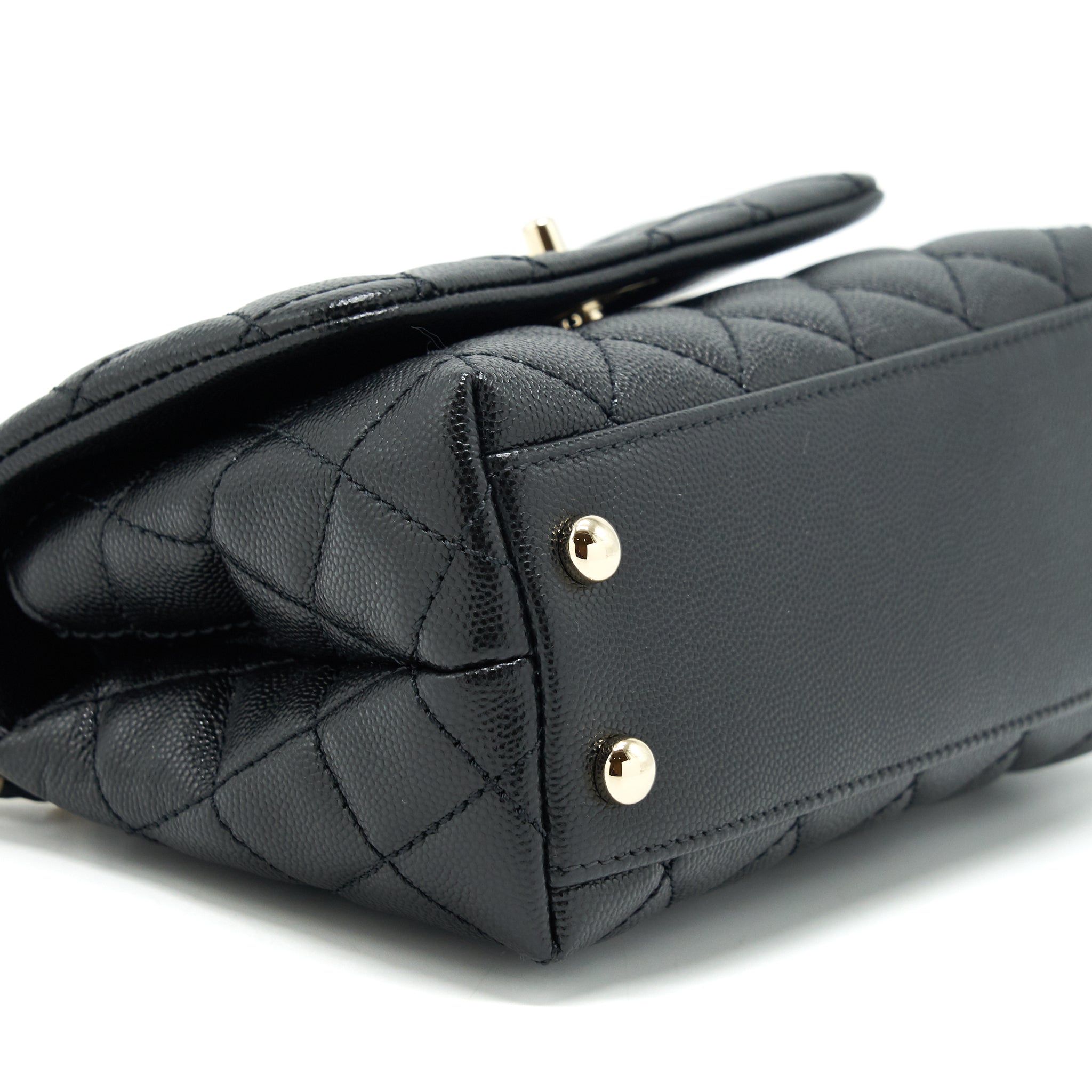 Chanel mini coco handle 20cm Caviar black with L