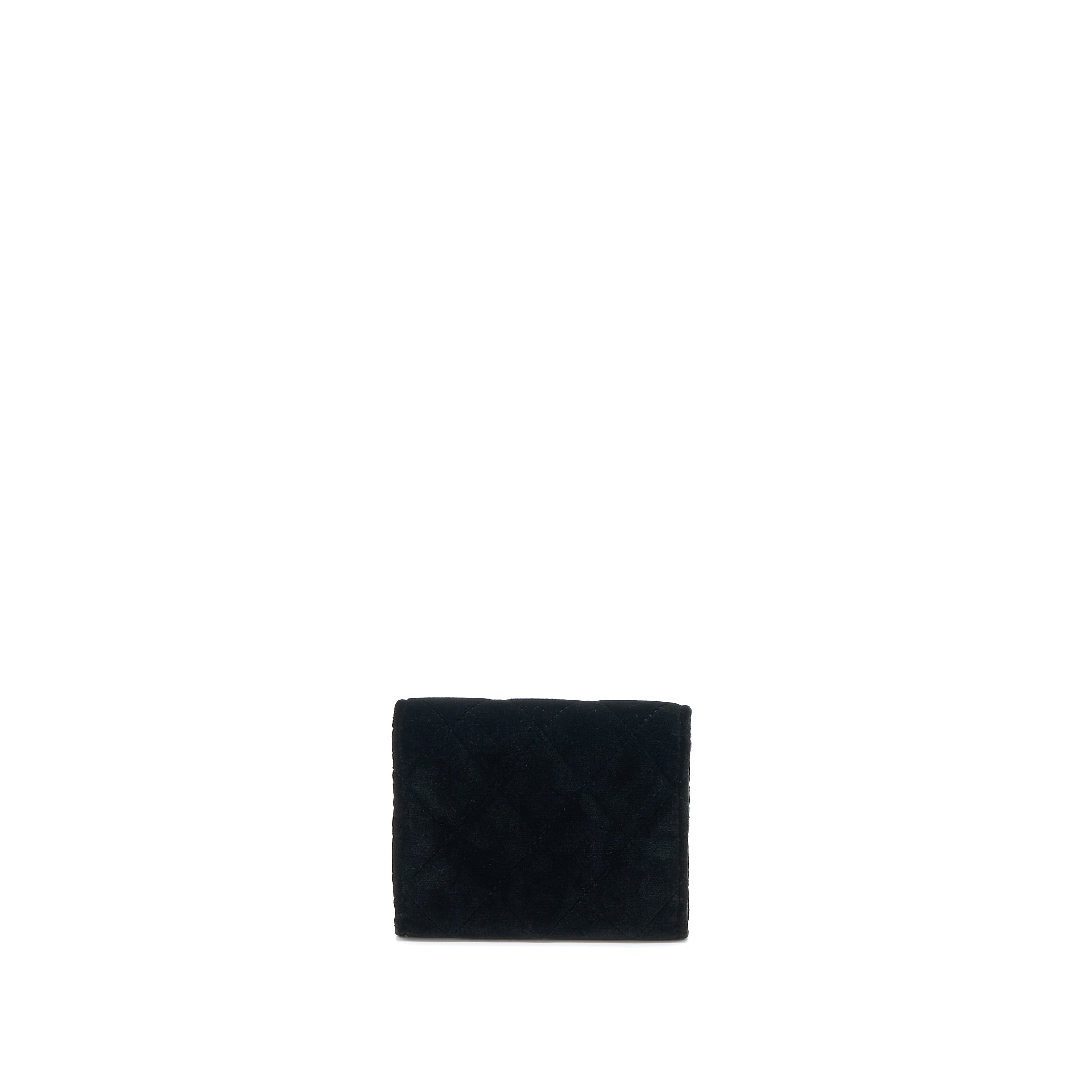 Chanel Small Flap Wallet Velvet Black L