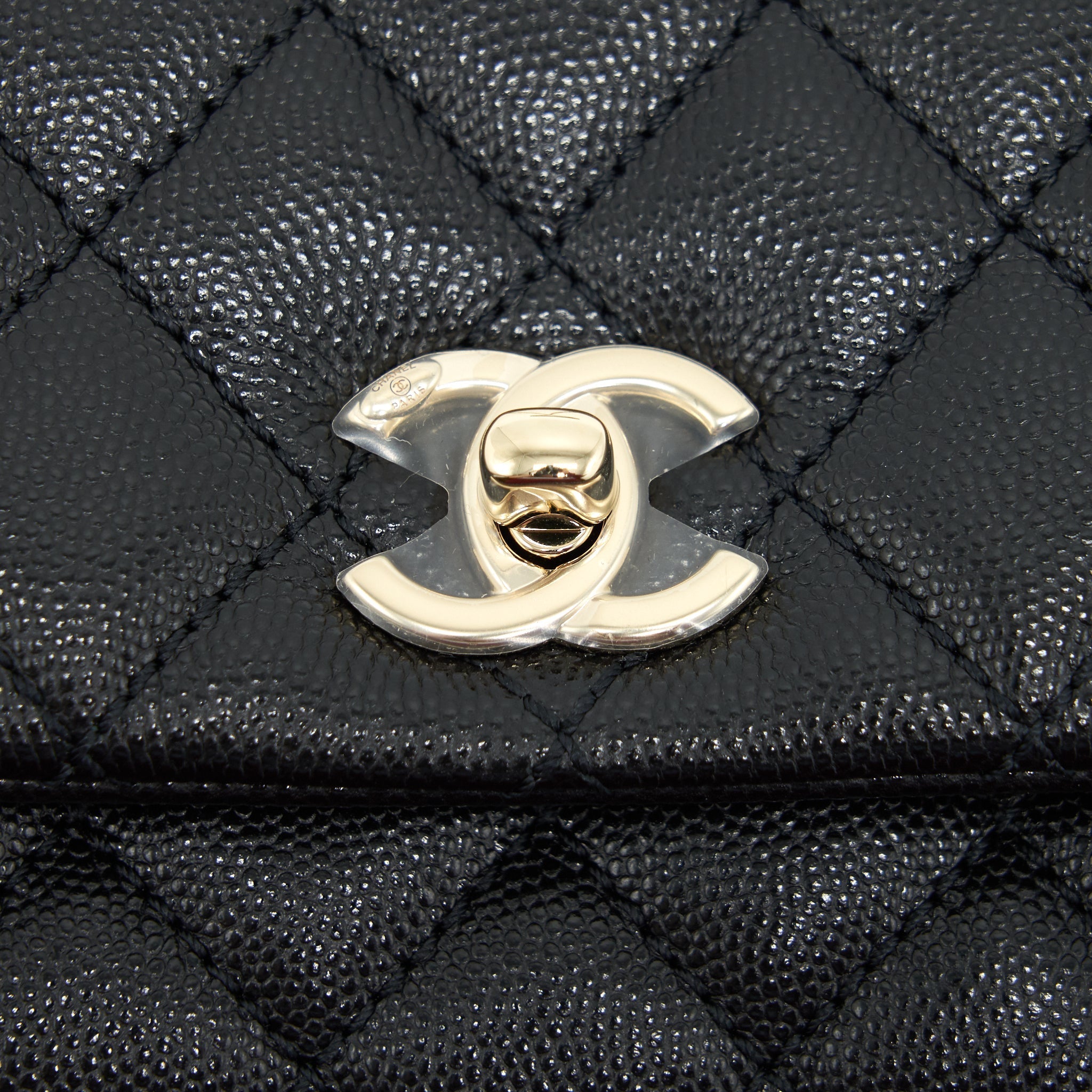 Chanel mini coco handle 20cm Caviar black with L