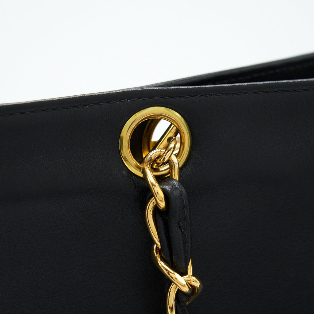 Chanel Vintage CC Timeless Shopping Tote Lambskin Black