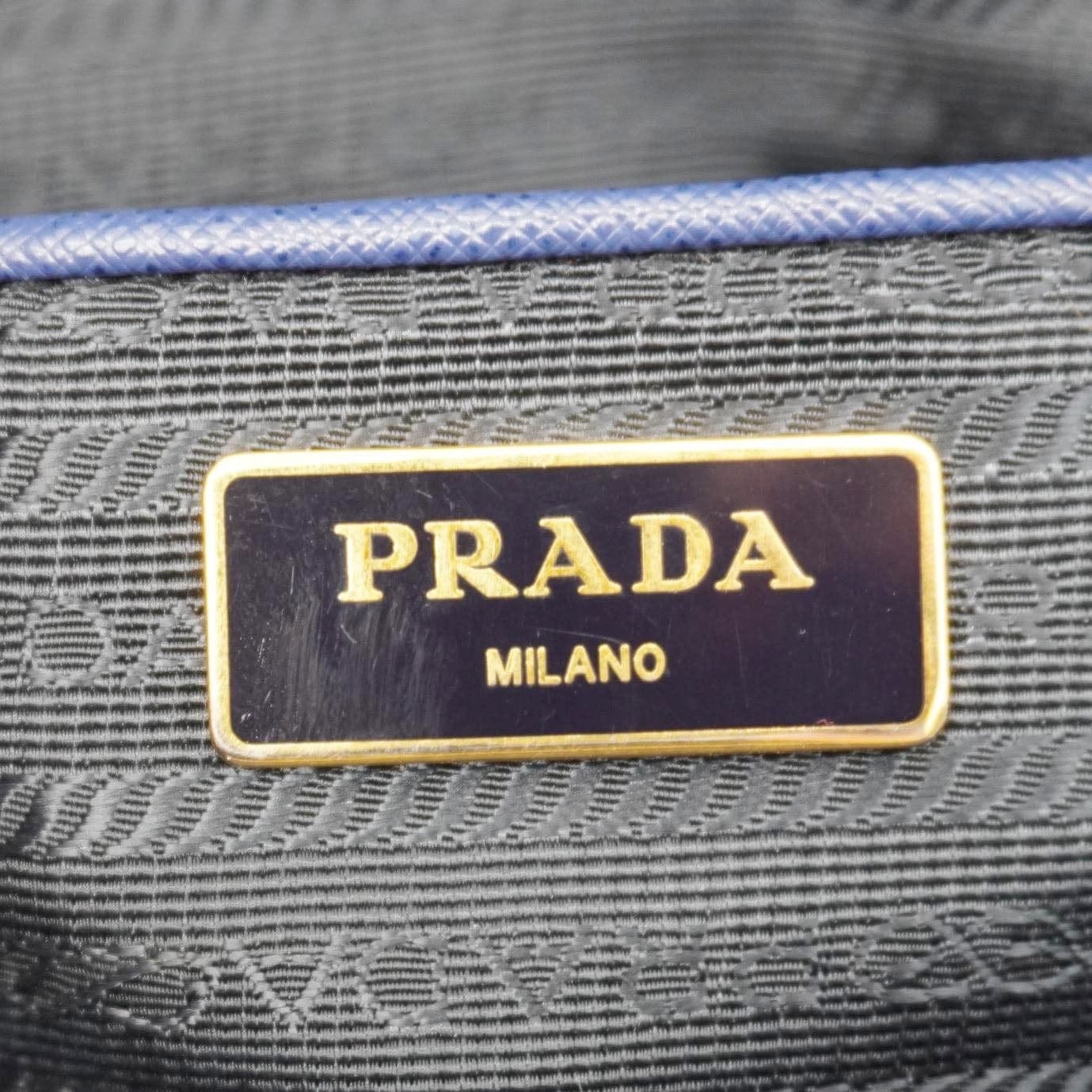 PRADA Galleria Double-Zip Large Saffiano Lux Leather Tote Bag Blue