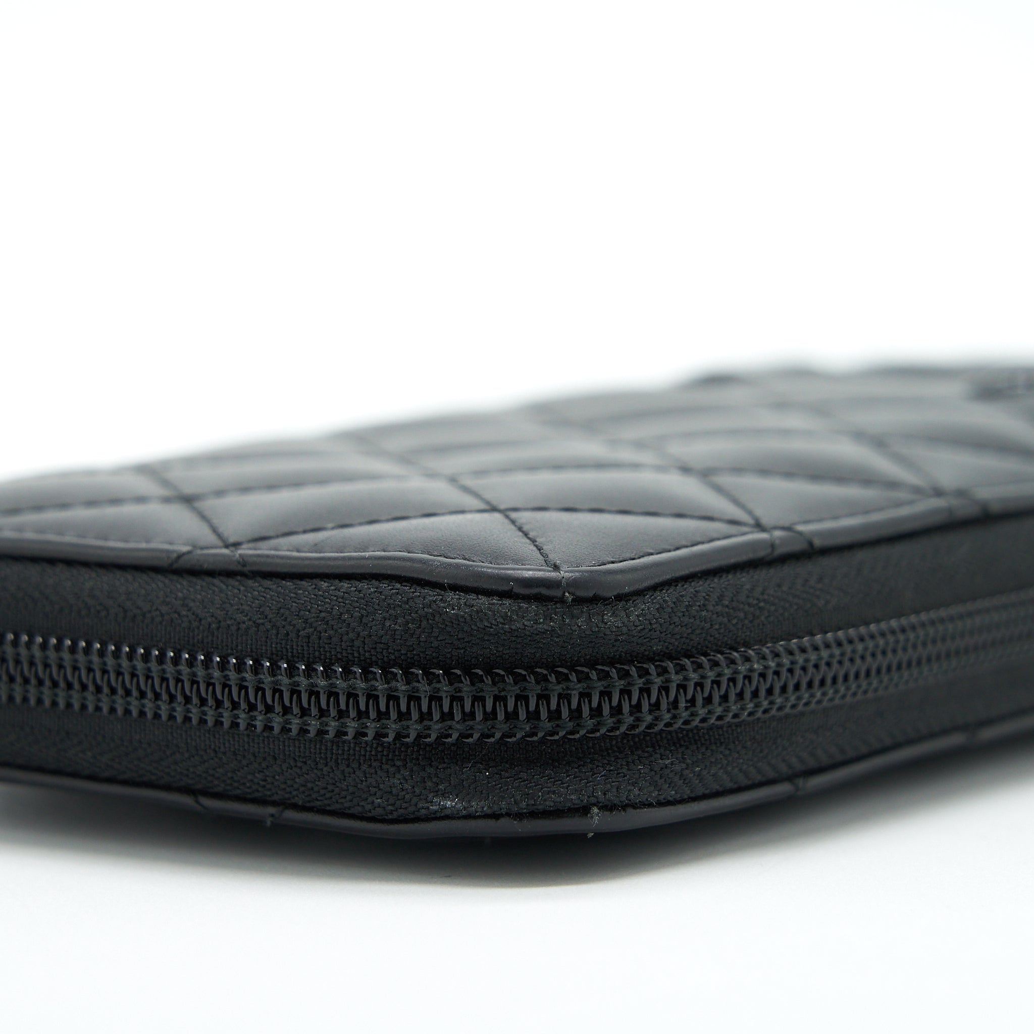 Chanel Cambon Long Zipper Wallet Calfskin Black/Pink