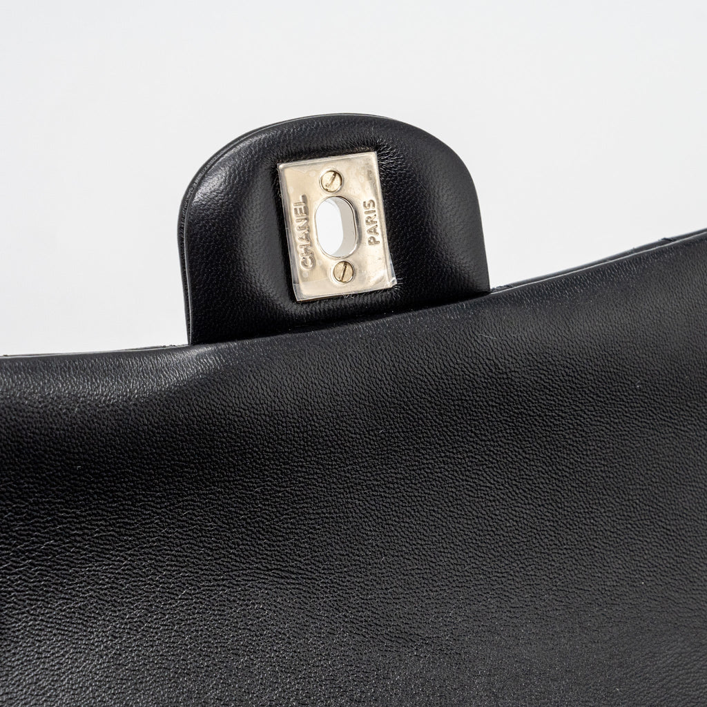 Chanel 23K Leather Chain Top Handle Mini Rectangular Flap Bag Lambskin Black L (microchip)