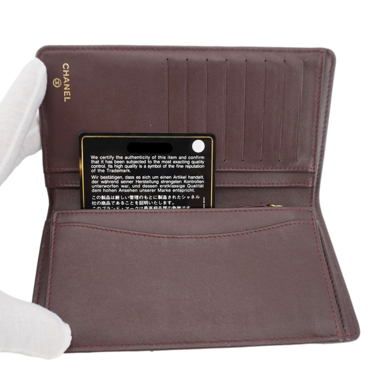CHANEL Flap Quilted Leather Wallet Black