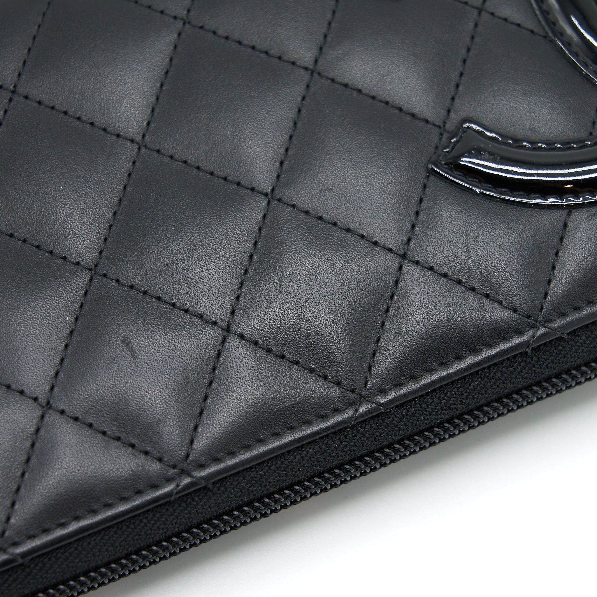 Chanel Cambon Long Zipper Wallet Calfskin Black/Pink