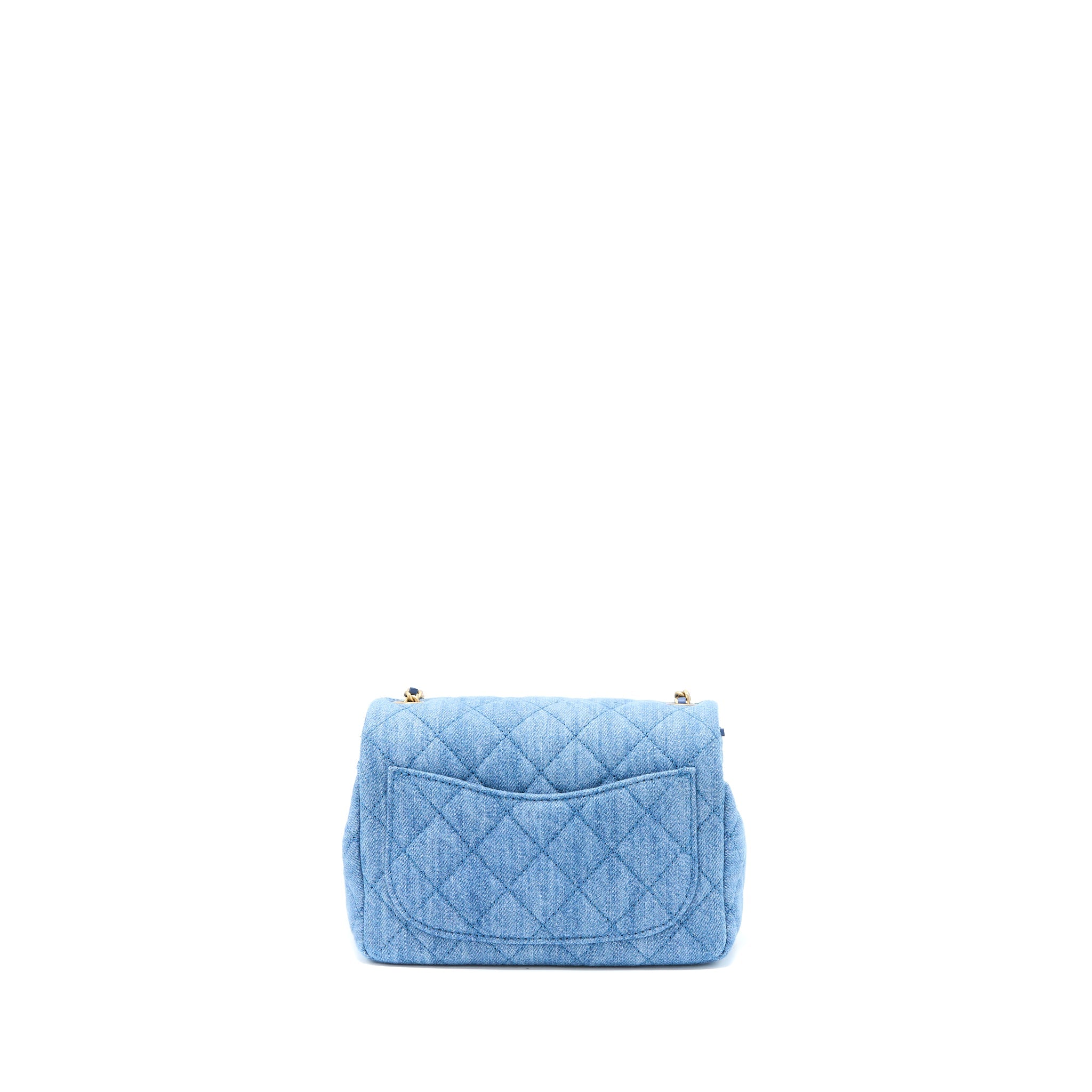 Chanel Pearl Crush Mini Square Flap Bag Denim  (Microchip)