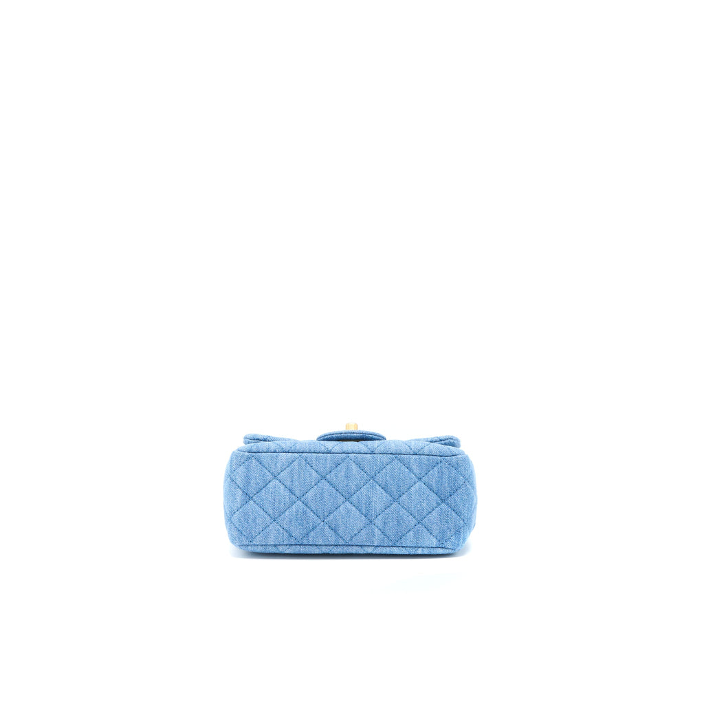 Chanel Pearl Crush Mini Square Flap Bag Denim  (Microchip)