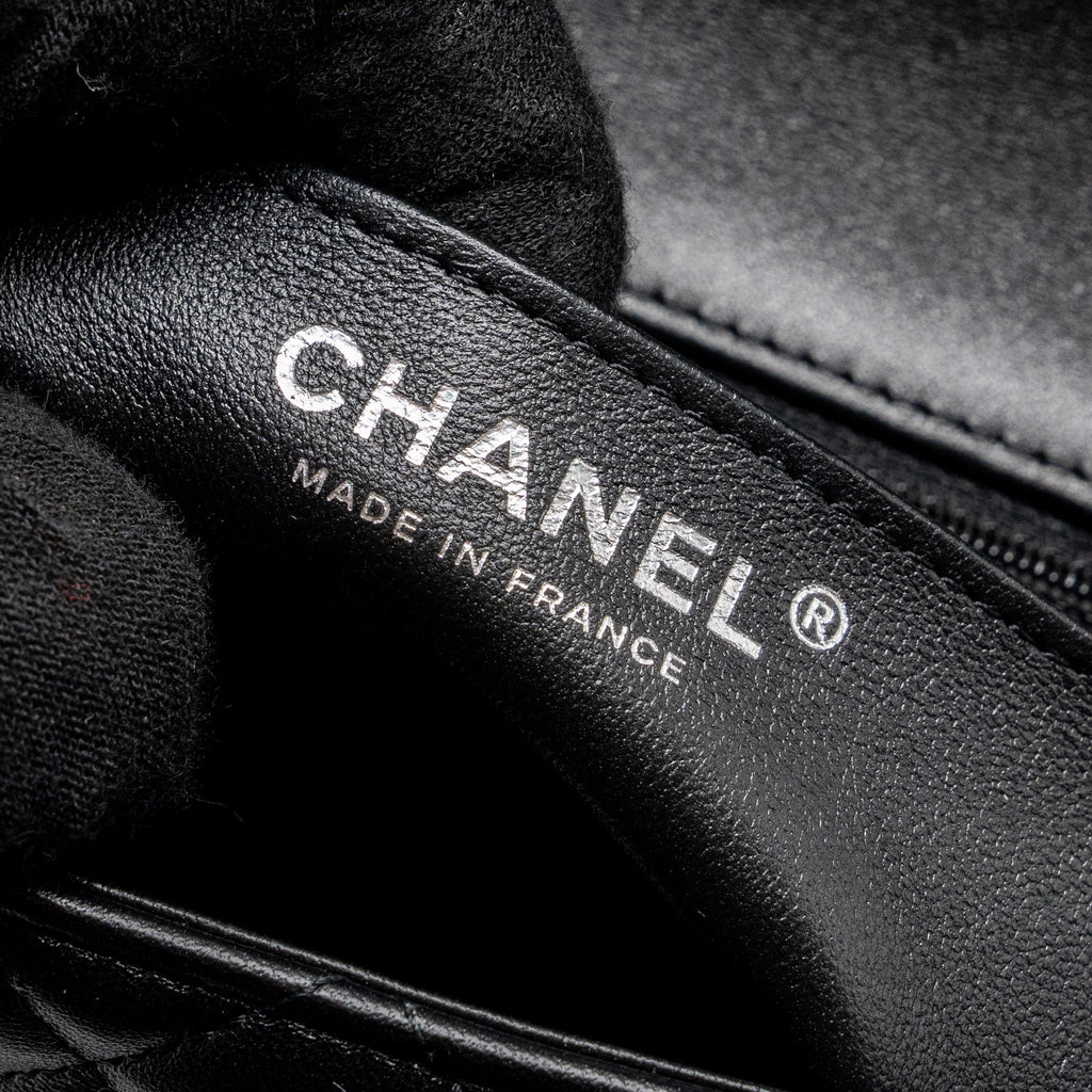 Chanel Mini Square Flap Bag Lambskin Black  (Microchip)