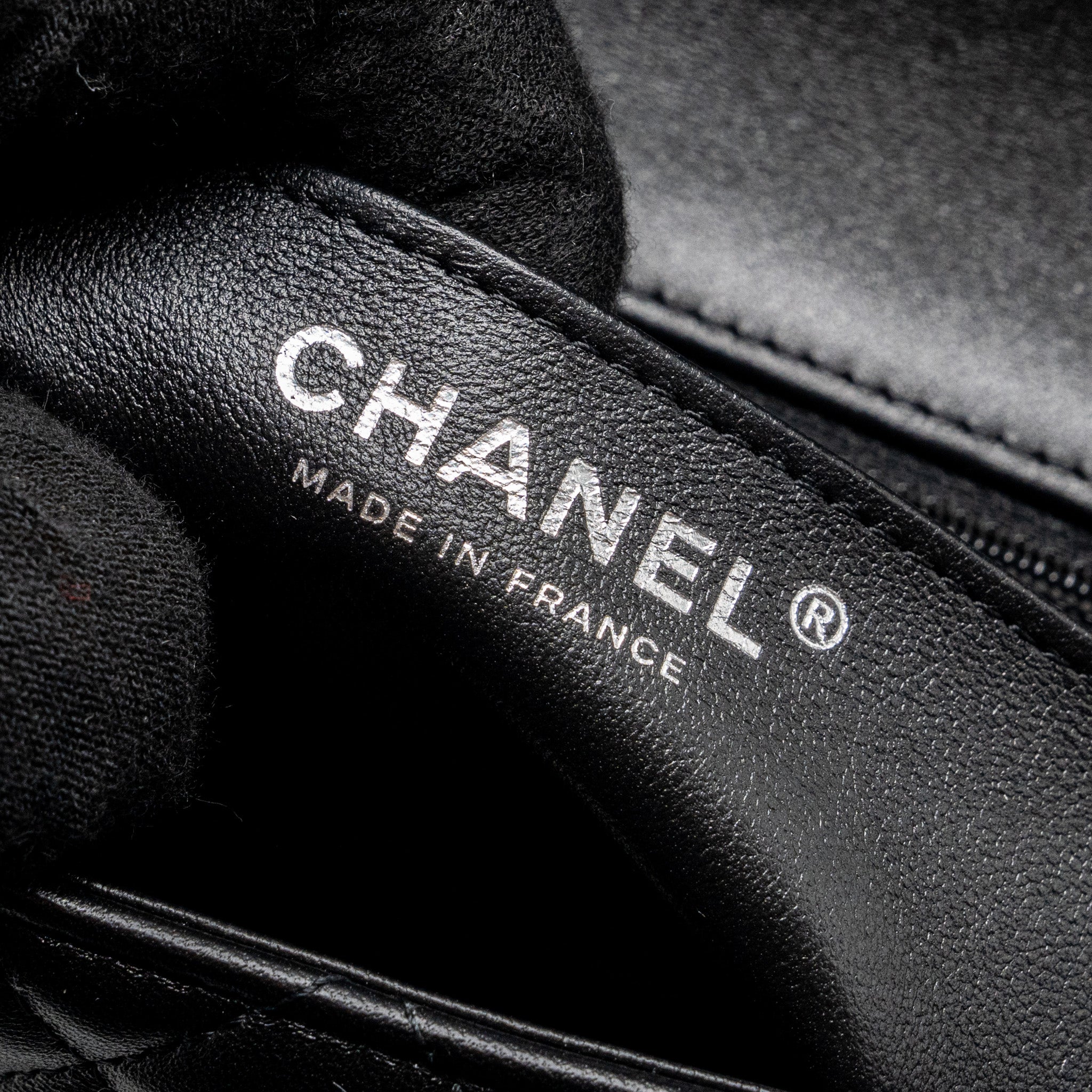 Chanel Mini Square Flap Bag Lambskin Black  (Microchip)