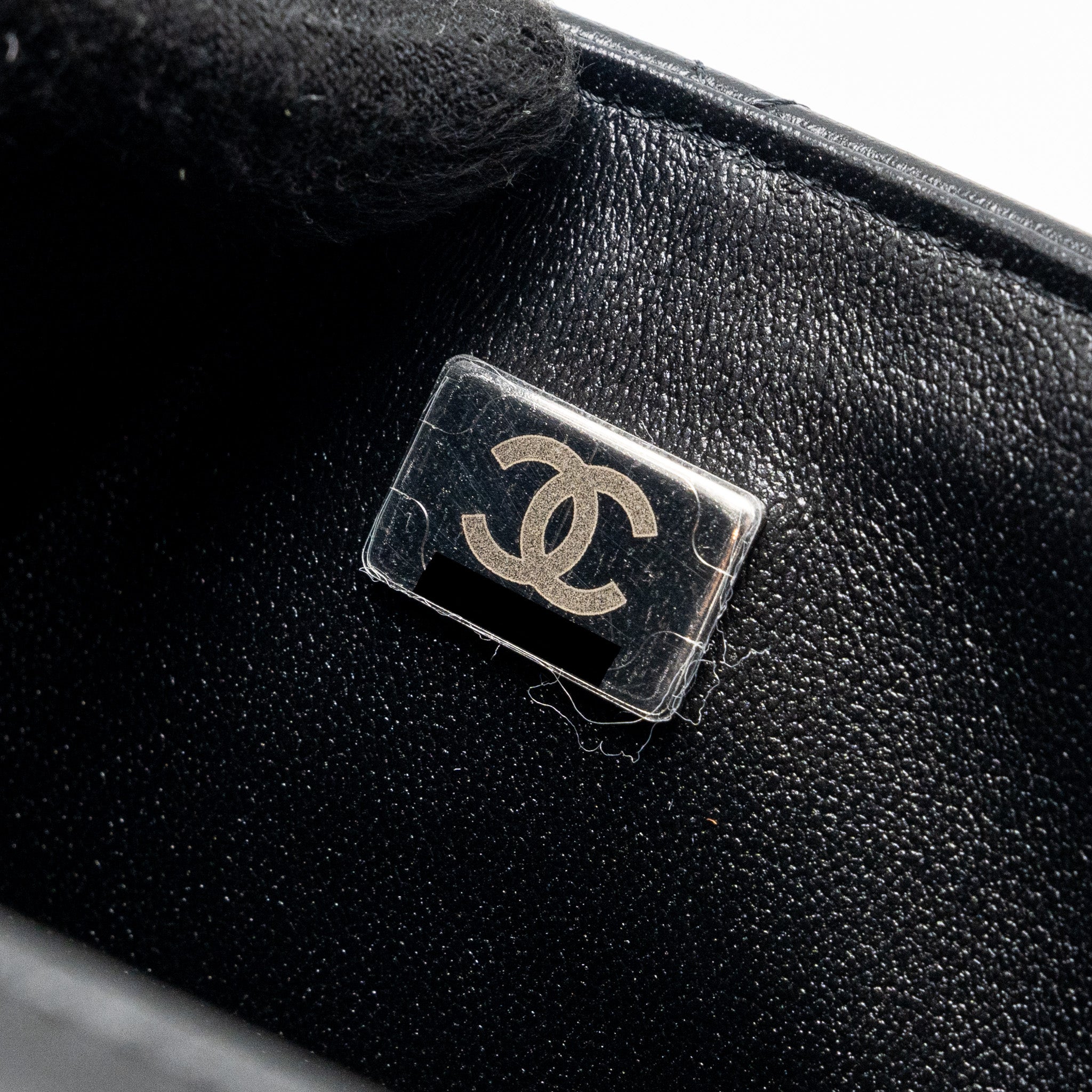 Chanel Mini Square Flap Bag Lambskin Black  (Microchip)