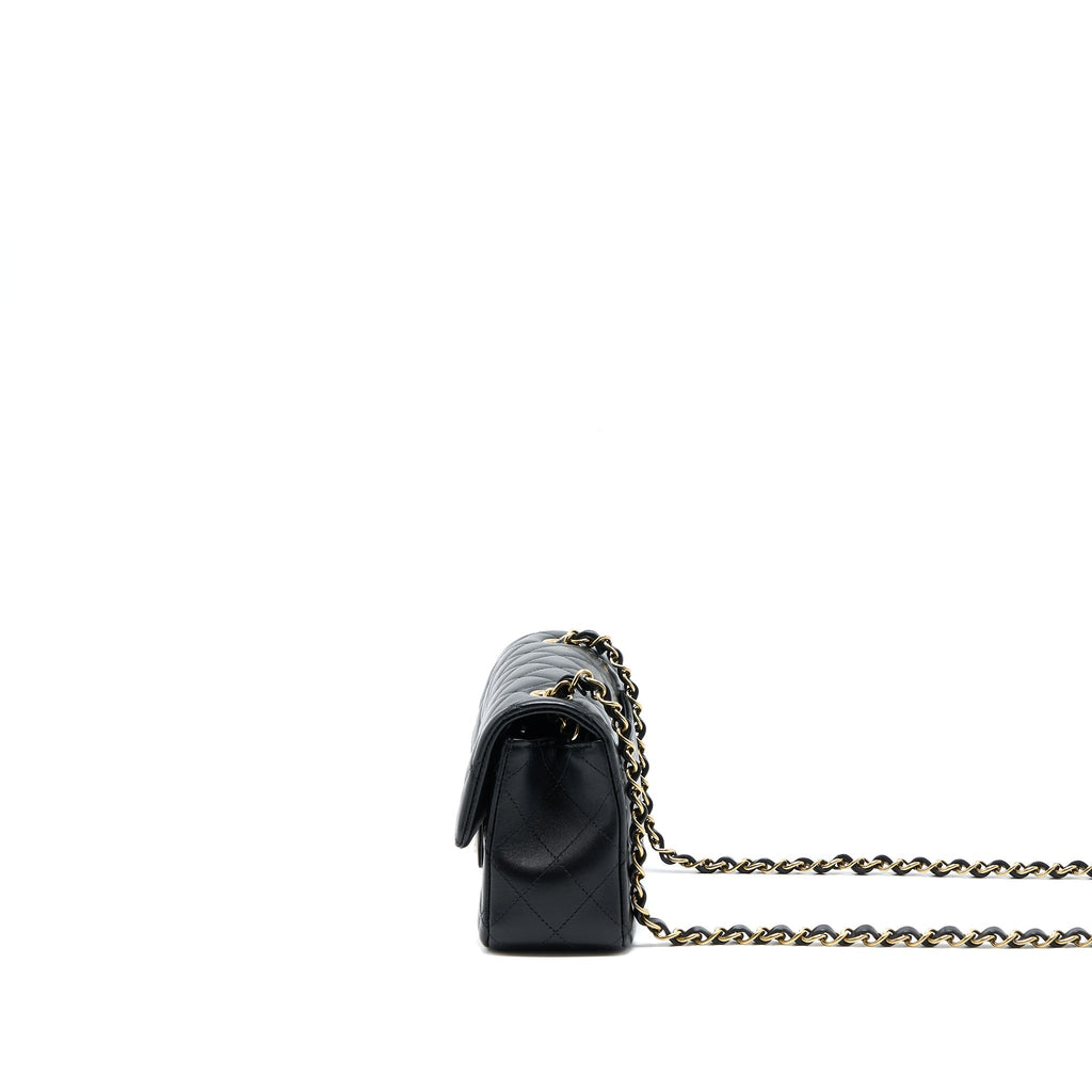 Chanel Mini Rectangular Flap Bag Lambskin Black L (Microchip)