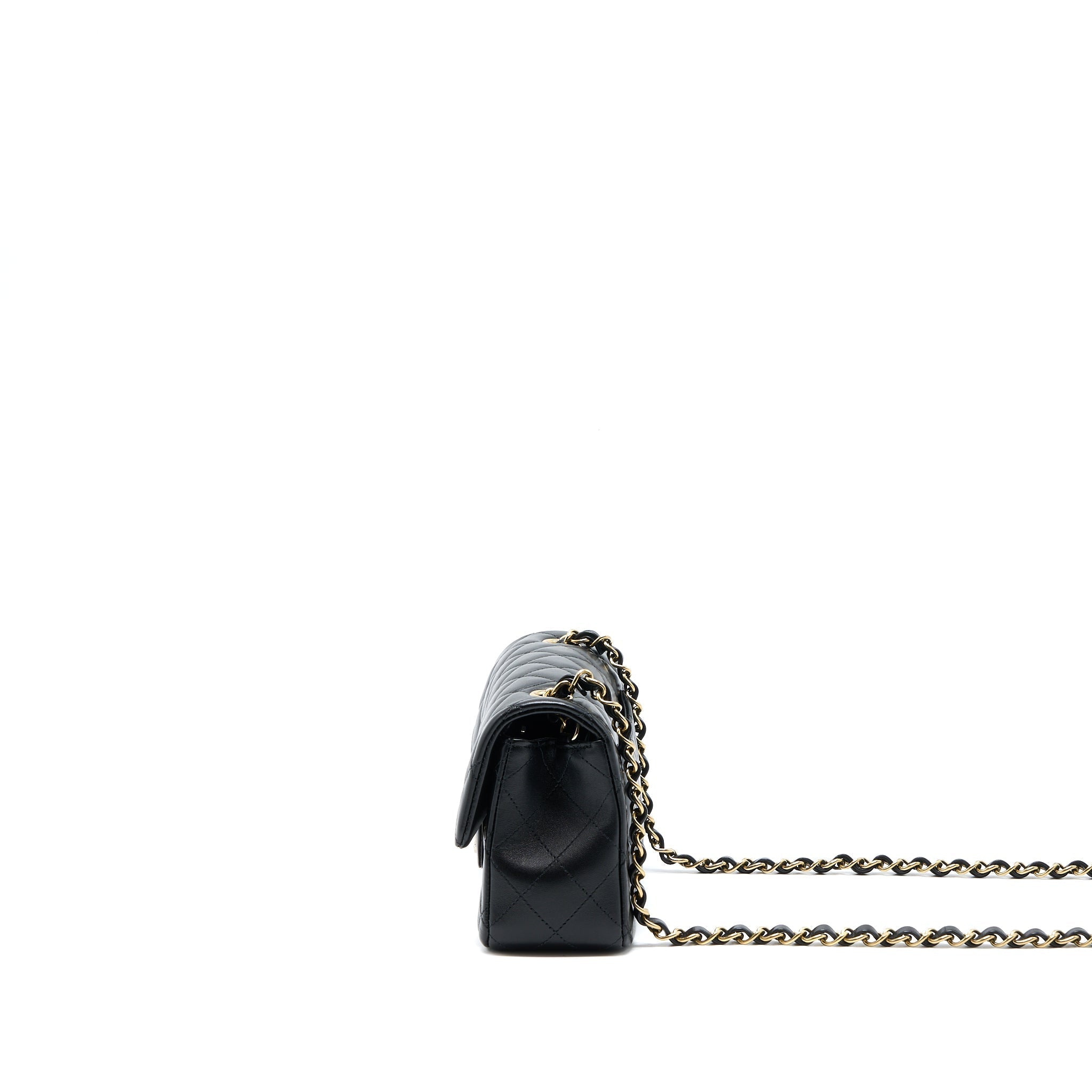 Chanel Mini Rectangular Flap Bag Lambskin Black L (Microchip)
