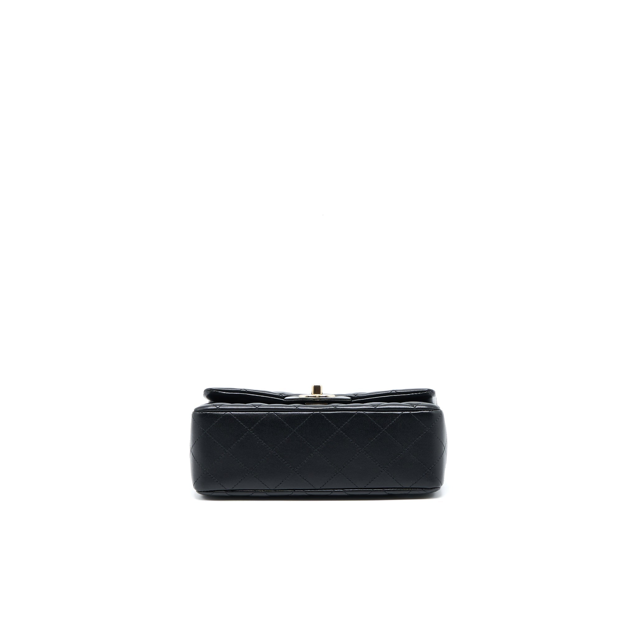 Chanel Mini Rectangular Flap Bag Lambskin Black L (Microchip)