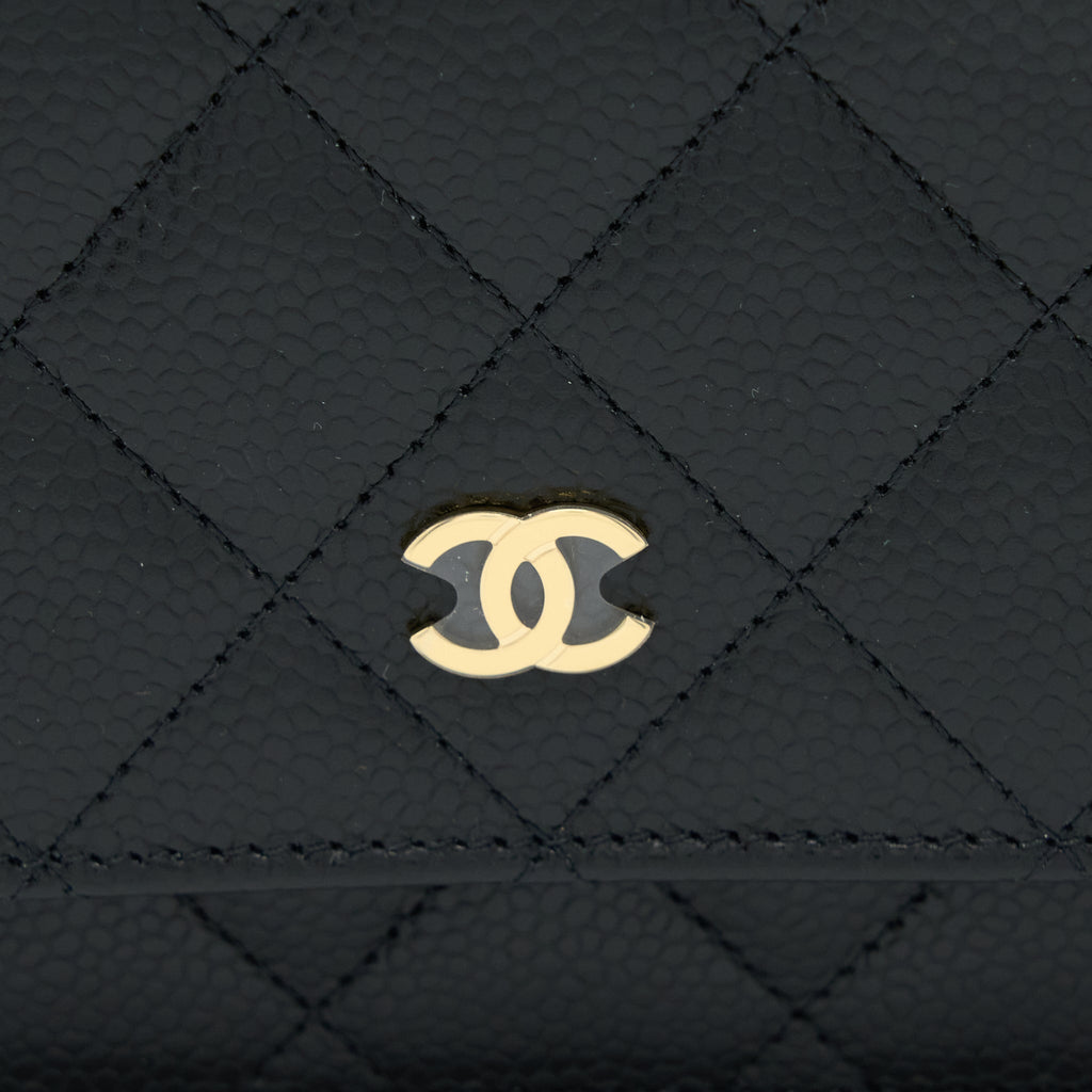 Chanel Classic Wallet On Chain Caviar Black  (Microchip)