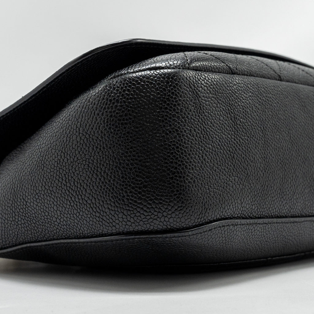 Chanel Large Top Handle Flap Bag Grained Calfskin Black