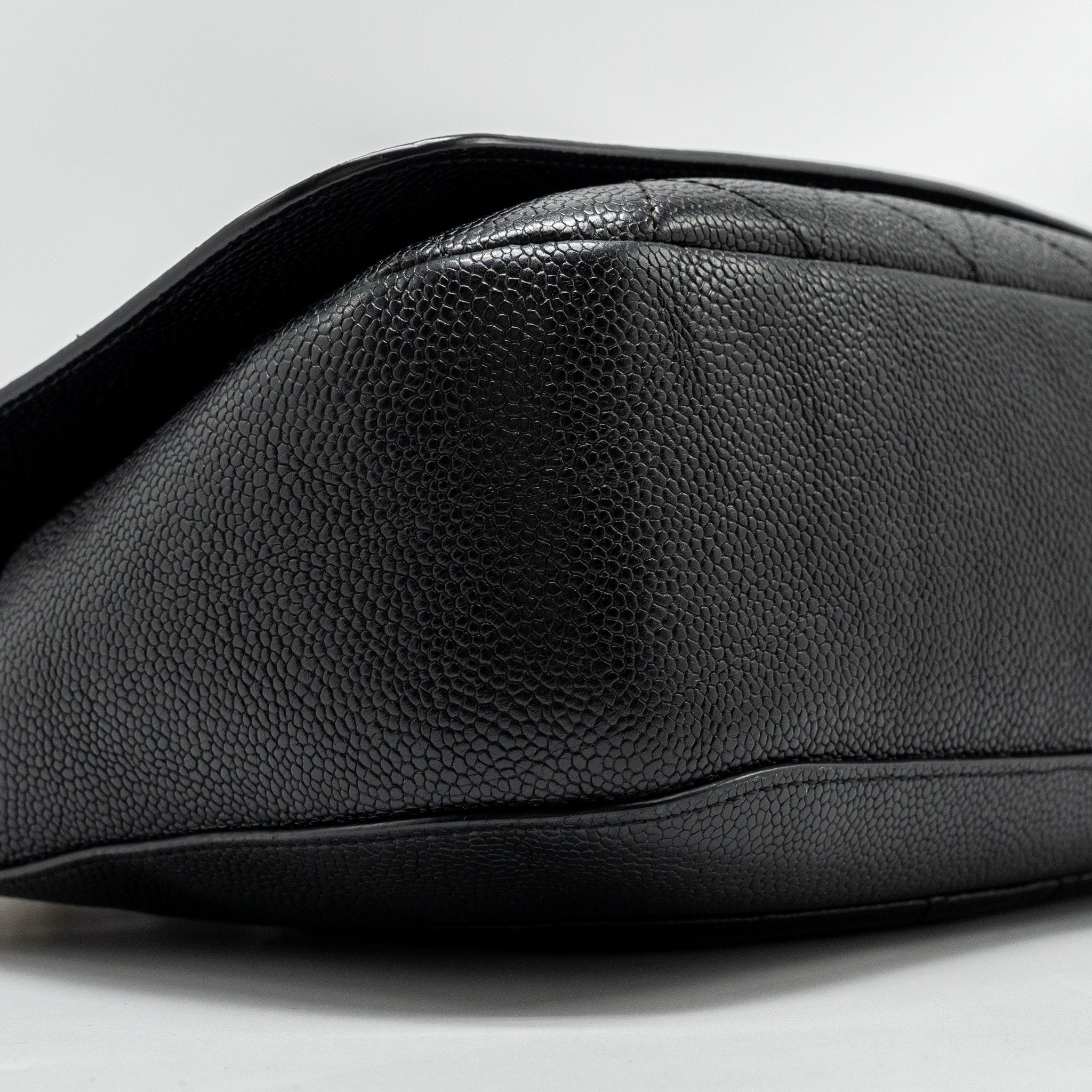 Chanel Large Top Handle Flap Bag Grained Calfskin Black