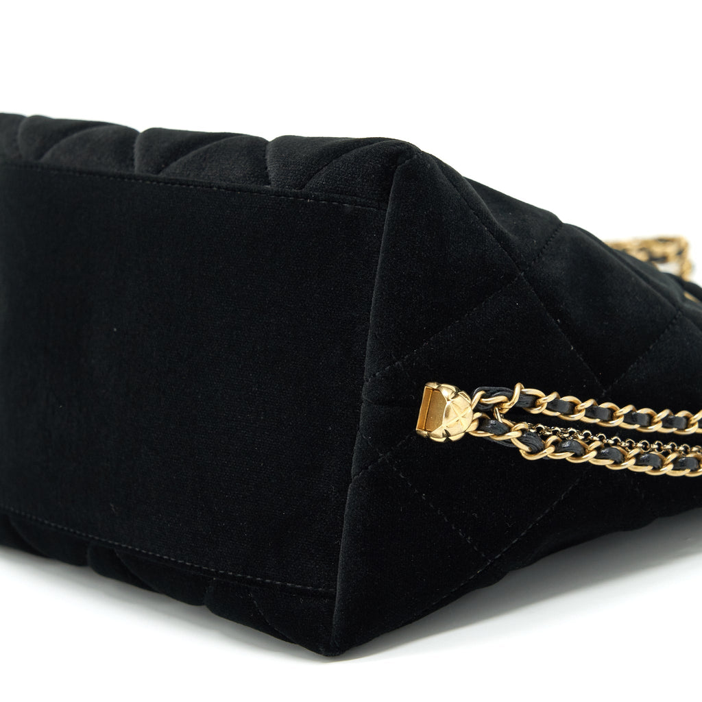 Chanel Bucket Bag Velvet Black