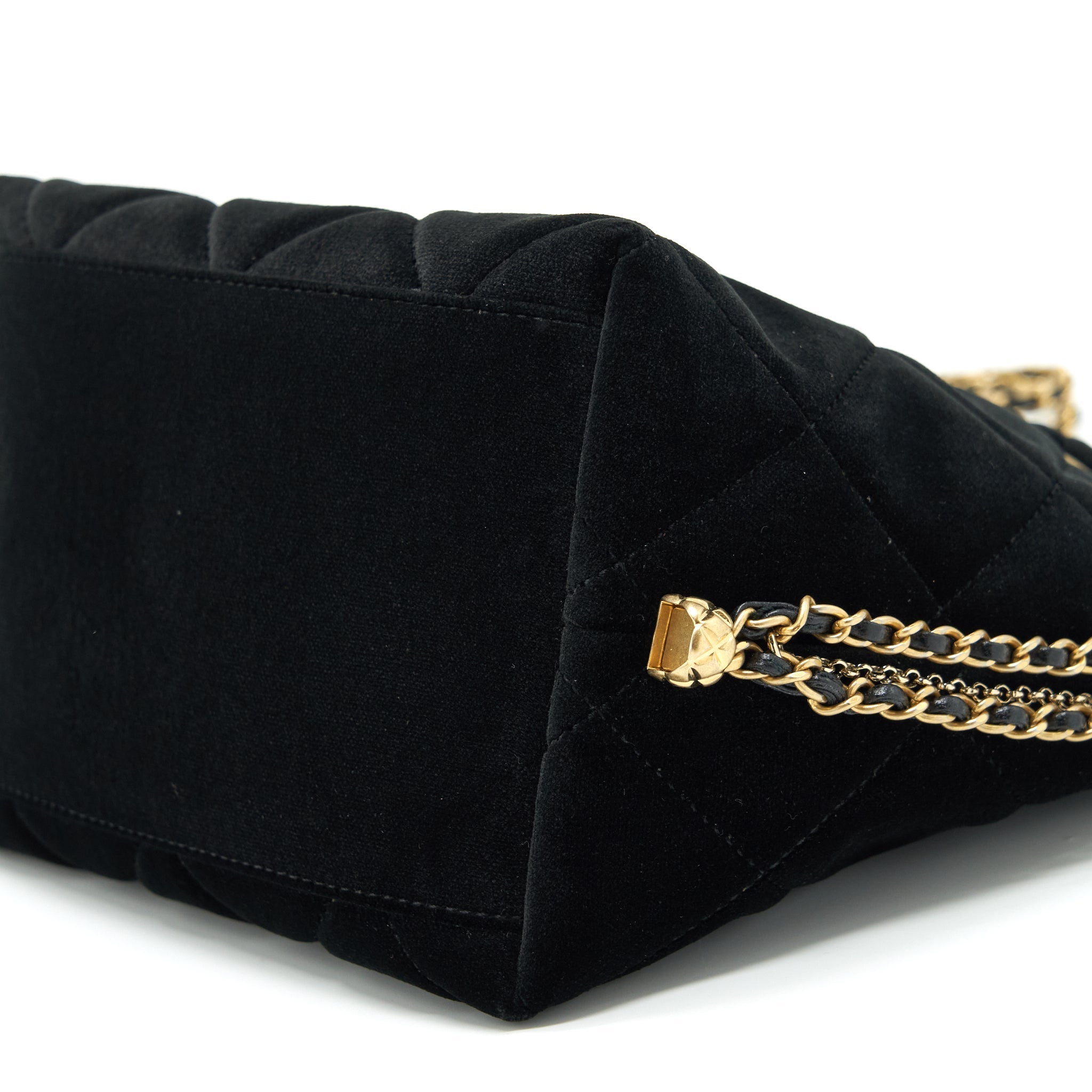 Chanel Bucket Bag Velvet Black