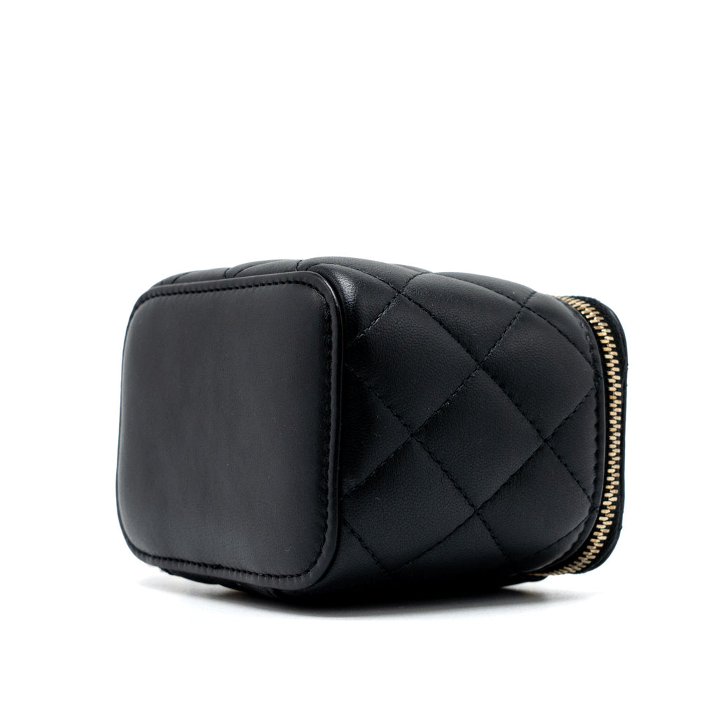 Chanel Pearl Crush Mini Vanity Case Lambskin Black