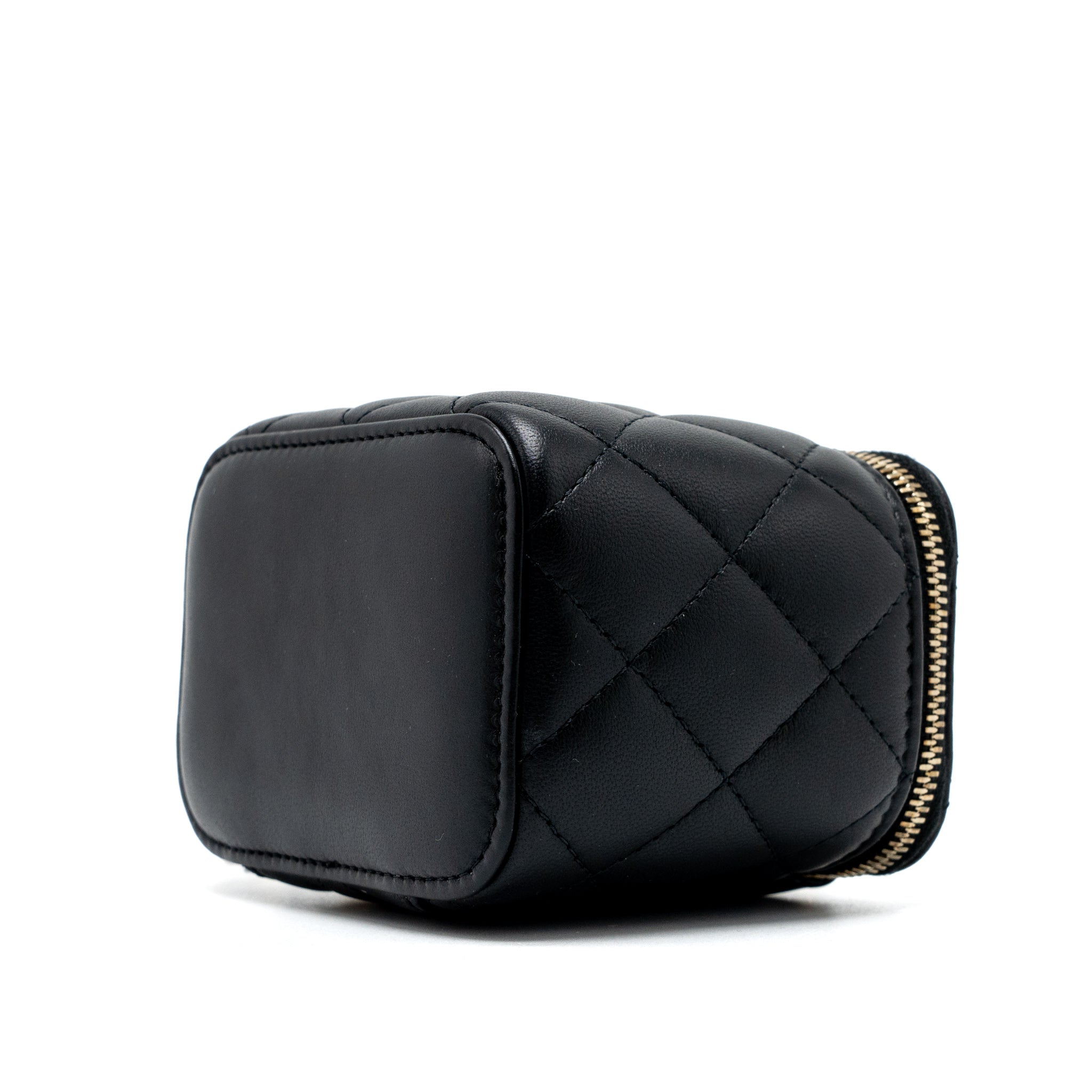 Chanel Pearl Crush Mini Vanity Case Lambskin Black