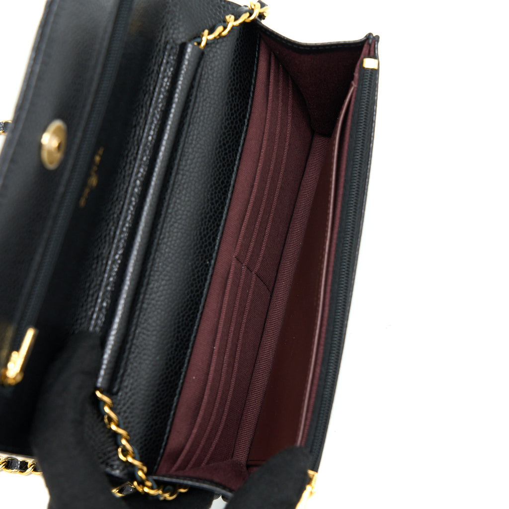 Chanel Classic Wallet On Chain Caviar Black  (Microchip)