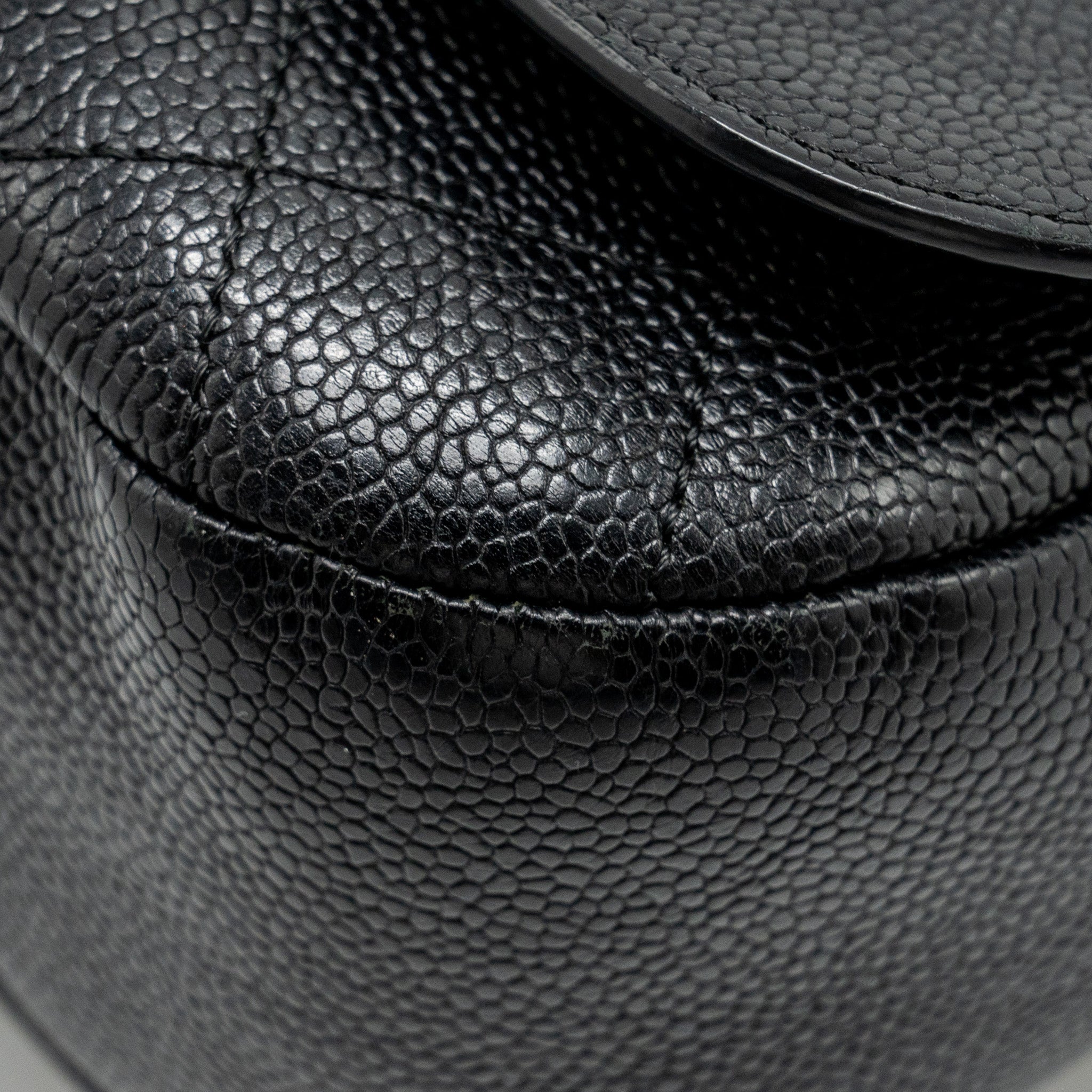 Chanel Large Top Handle Flap Bag Grained Calfskin Black