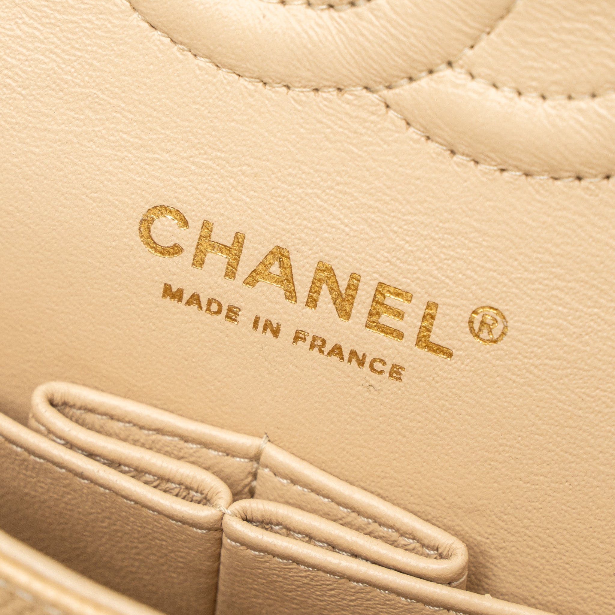 Chanel Medium Classic Double Flap Bag Caviar Beige