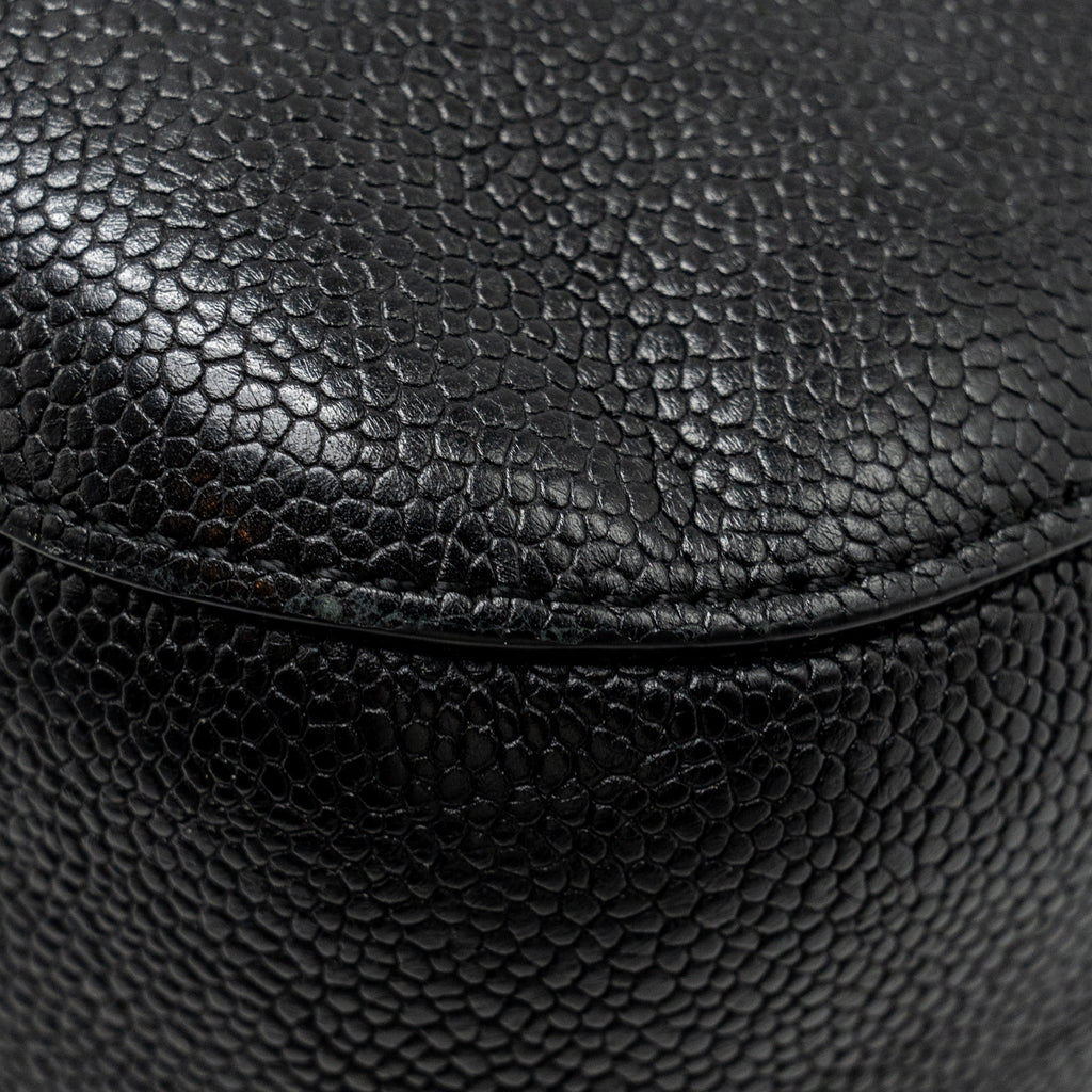 Chanel Large Top Handle Flap Bag Grained Calfskin Black