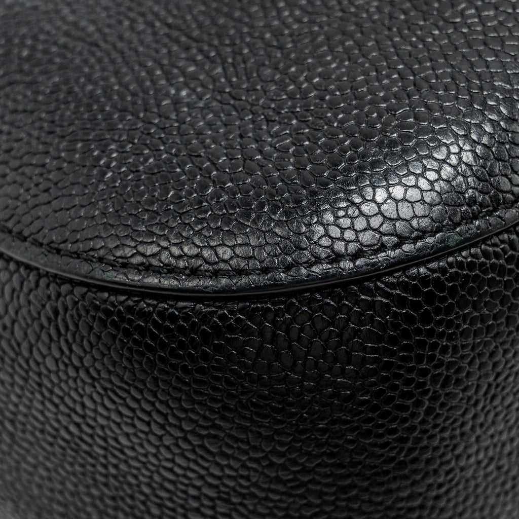 Chanel Large Top Handle Flap Bag Grained Calfskin Black