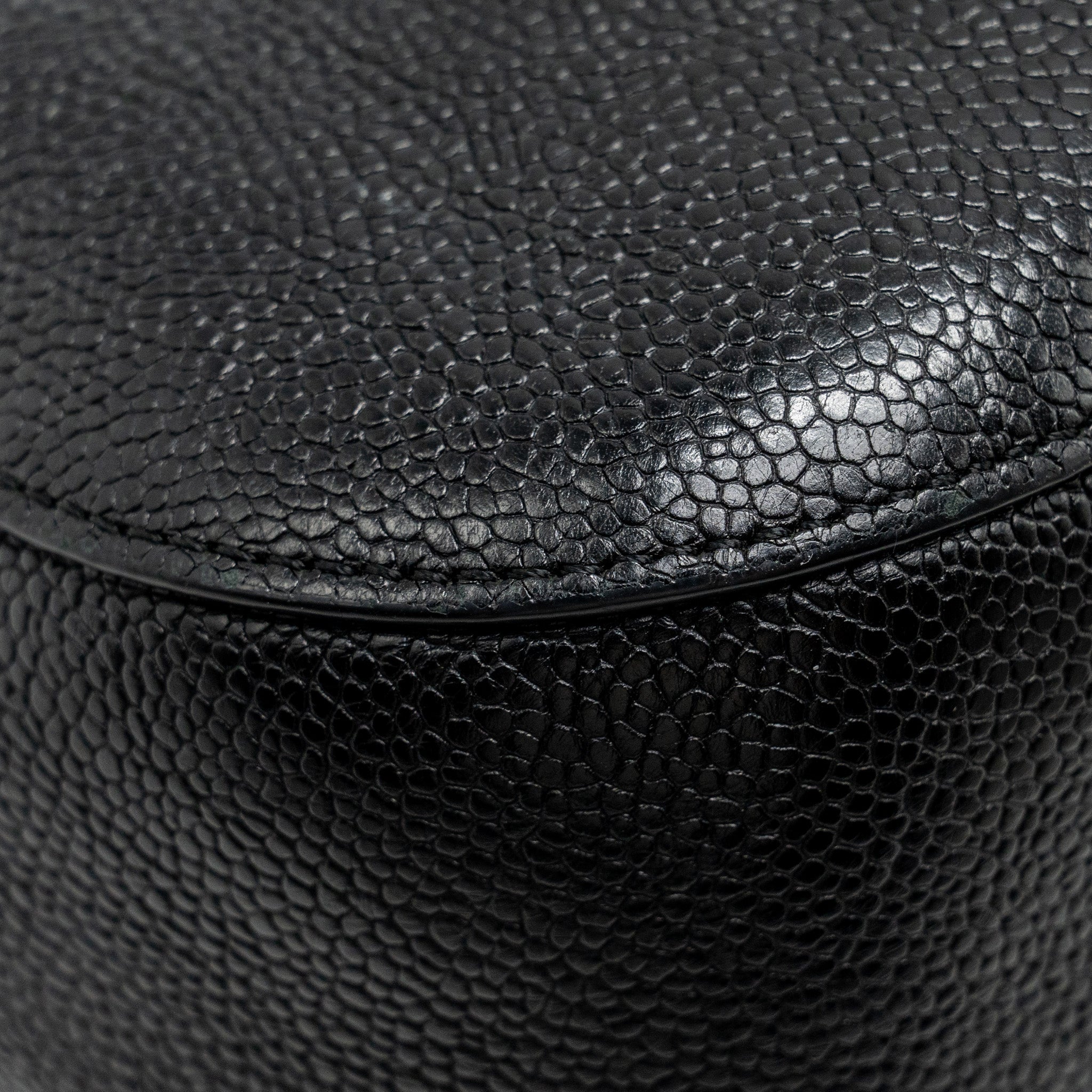 Chanel Large Top Handle Flap Bag Grained Calfskin Black