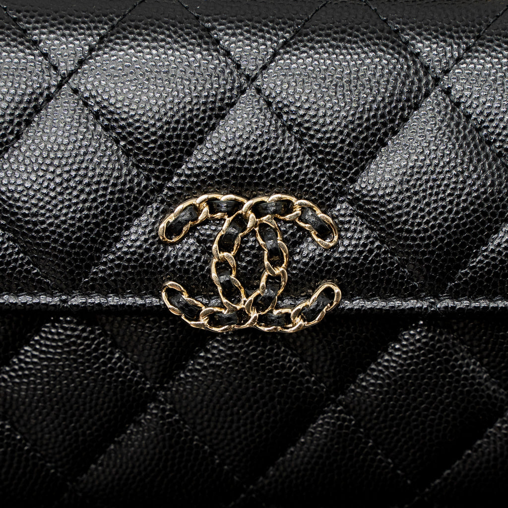 Chanel 23P Top Handle Mini Flap Bag Caviar Black L (Mcrochip)