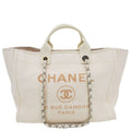 CHANEL Deauville Large Raffia Mixed Fibers Tote Bag Cream