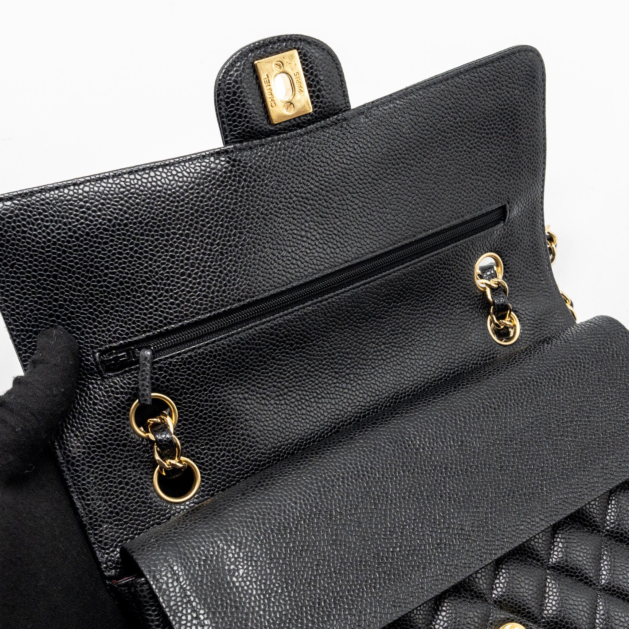 Chanel Medium Classic Double Flap Bag Caviar black