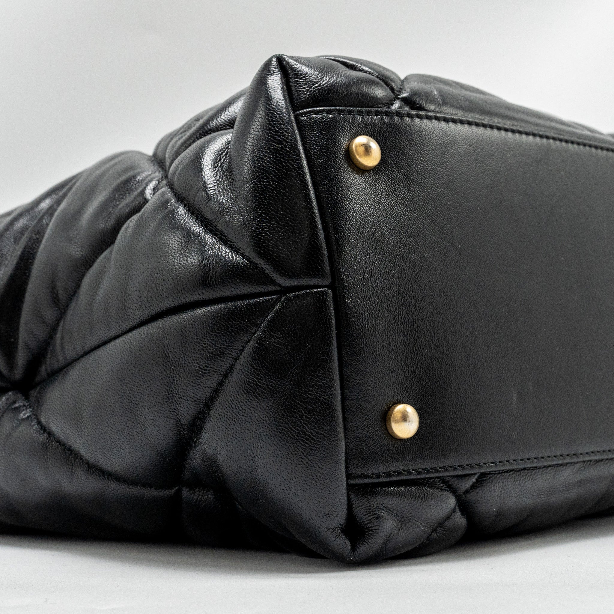 Chanel New York Bowling Bag Quilted Lambskin Black