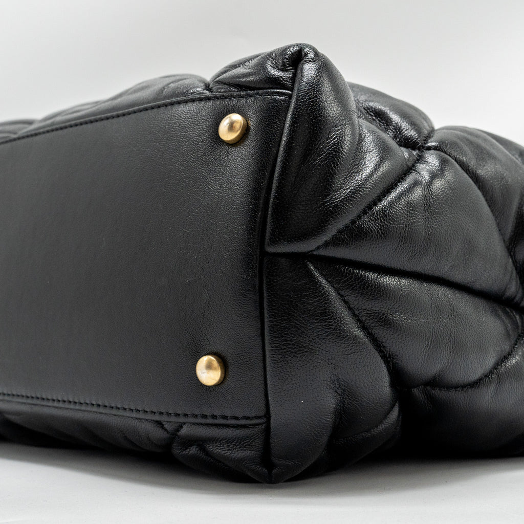 Chanel New York Bowling Bag Quilted Lambskin Black