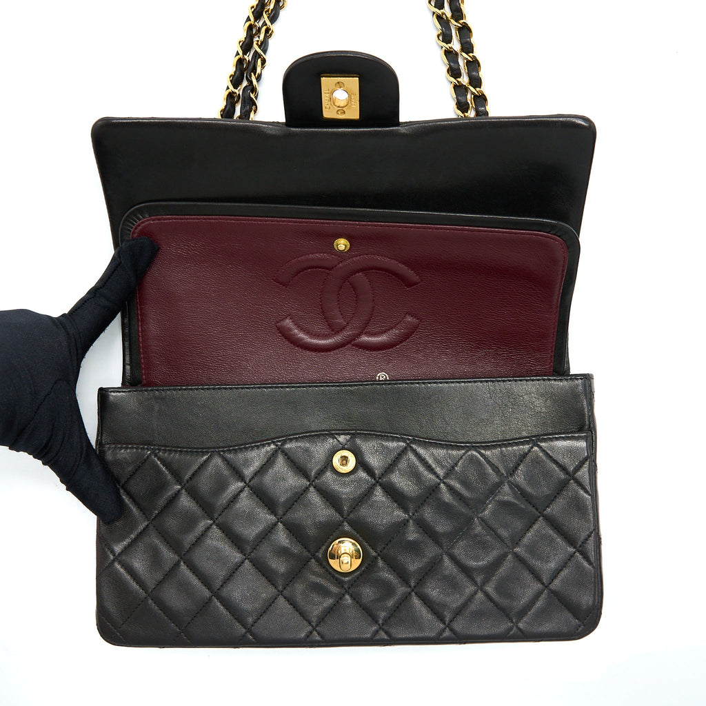 Chanel Vintage Classic Double Flap Bag Lambskin Black