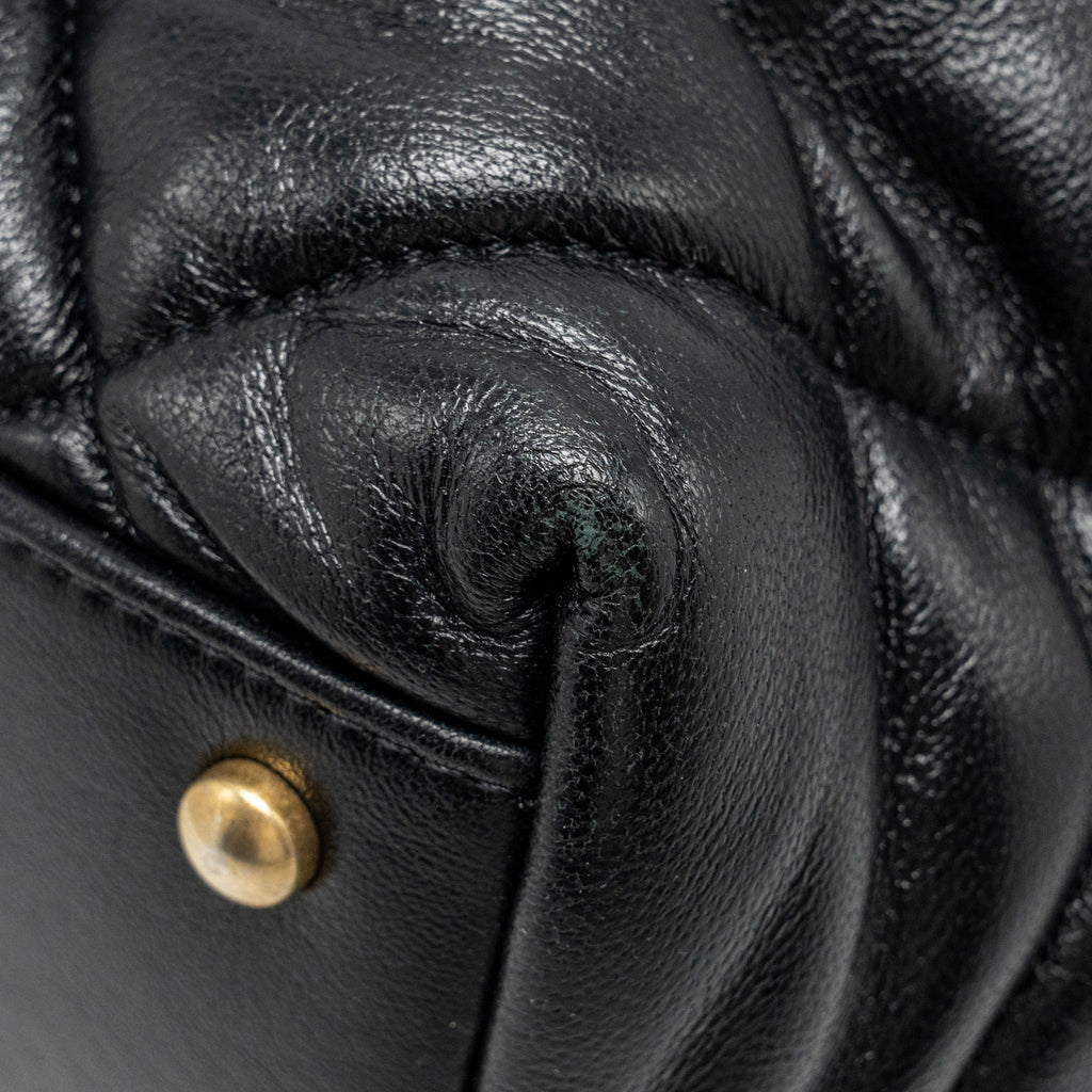 Chanel New York Bowling Bag Quilted Lambskin Black