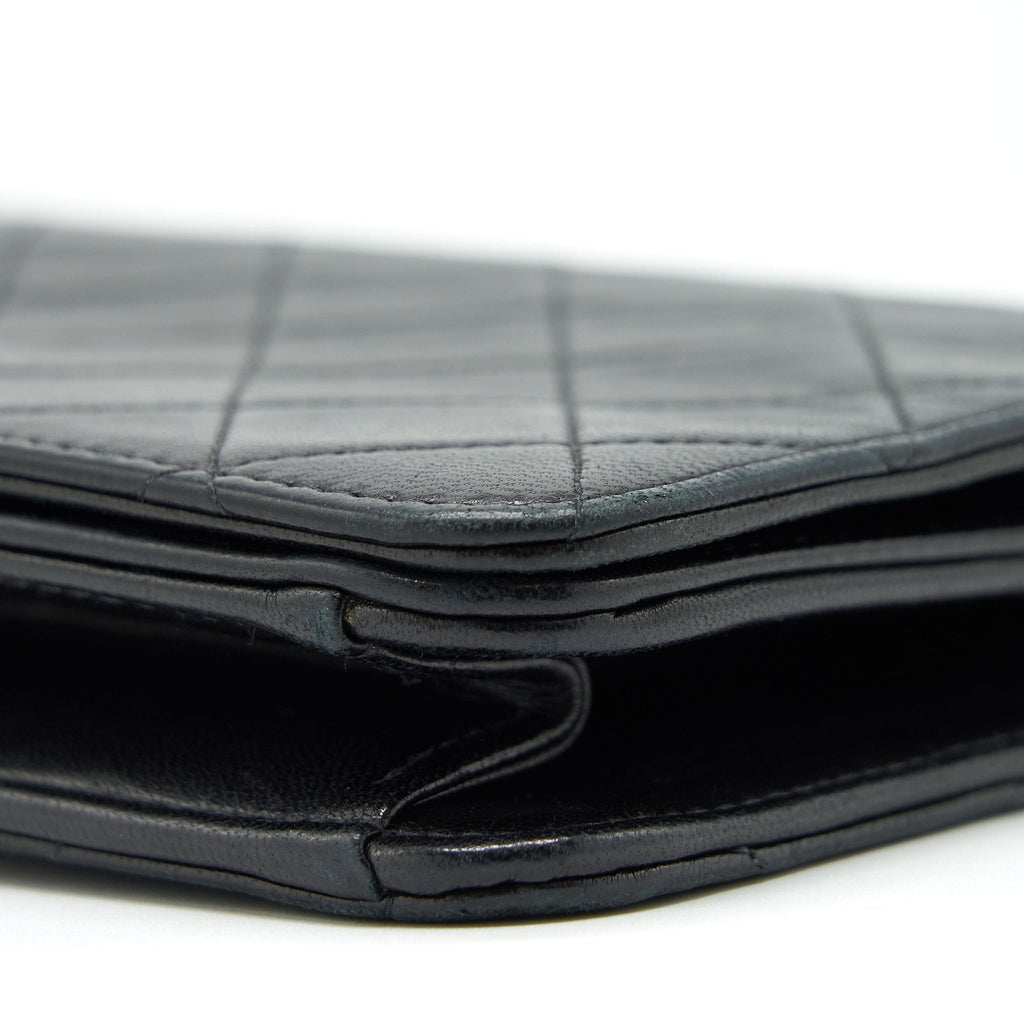 Chanel Vintage Quilted Flap Chain Wallet Black