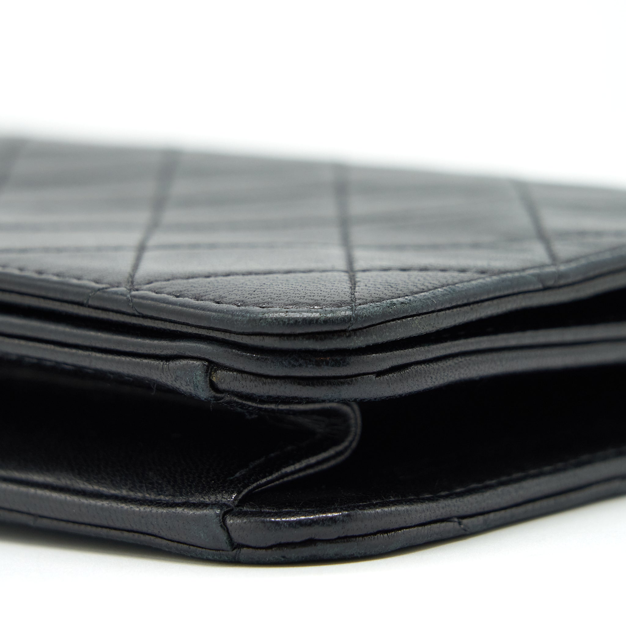 Chanel Vintage Quilted Flap Chain Wallet Black