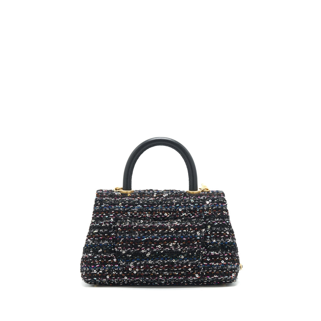 Chanel small tweed coco handle 24cm black