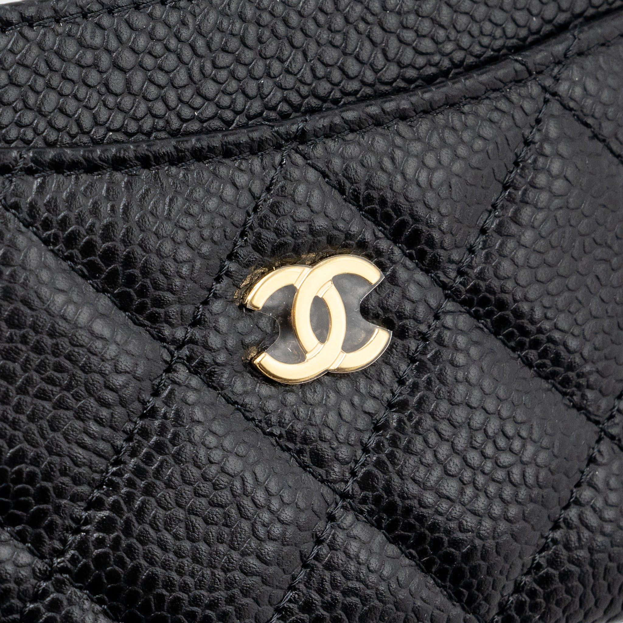 Chanel Classic Card Holder Caviar Black  (microchip)