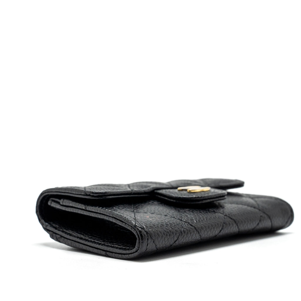Chanel Classic Flap Card Holder Caviar Black  (microchip)